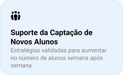 suporte da captação de novos alunos